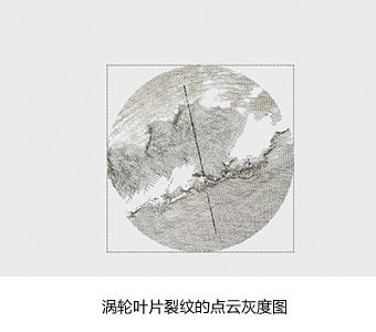 XLG3渦輪葉片裂紋的點云灰度圖 XLG3渦輪葉片裂紋的點云灰度圖